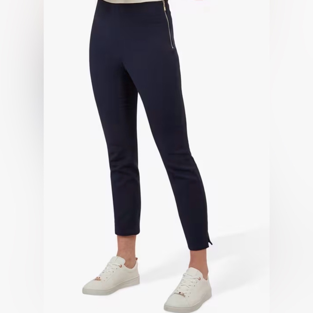 Black Ted Baker Side-Zip Stretch Pants